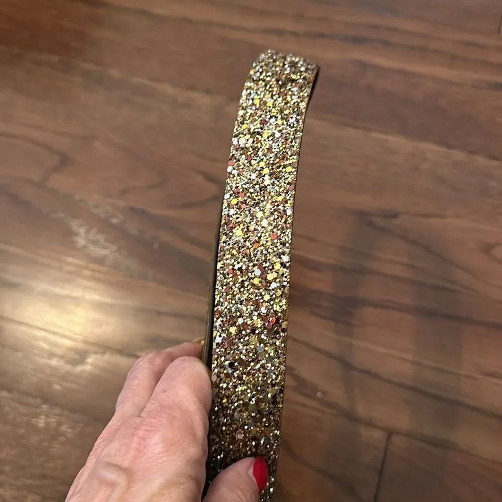 Vintage 80s/90s‎ A. Brod gold glitter belt- medium